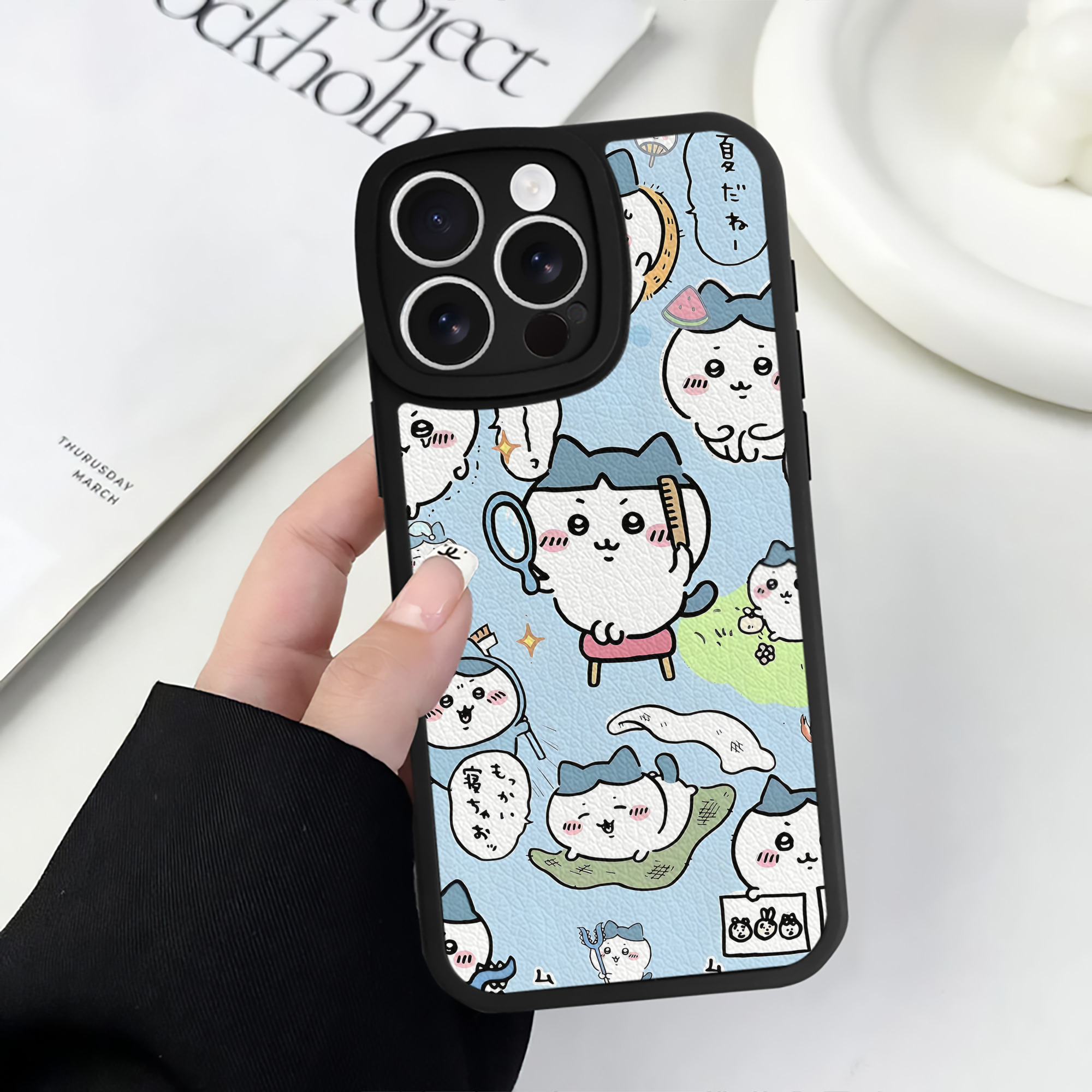 （画像用） ちいかわ Chii-kawa 【iPhone 16シリーズ対応】シリコンスマホケース（レザー調） 材質：シリコン